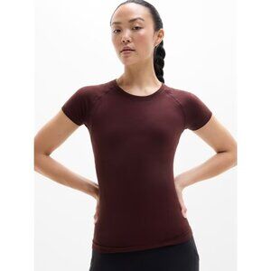 New Athleta S Momentum Seamless Tee Garnet Short Sleeve Small Regular